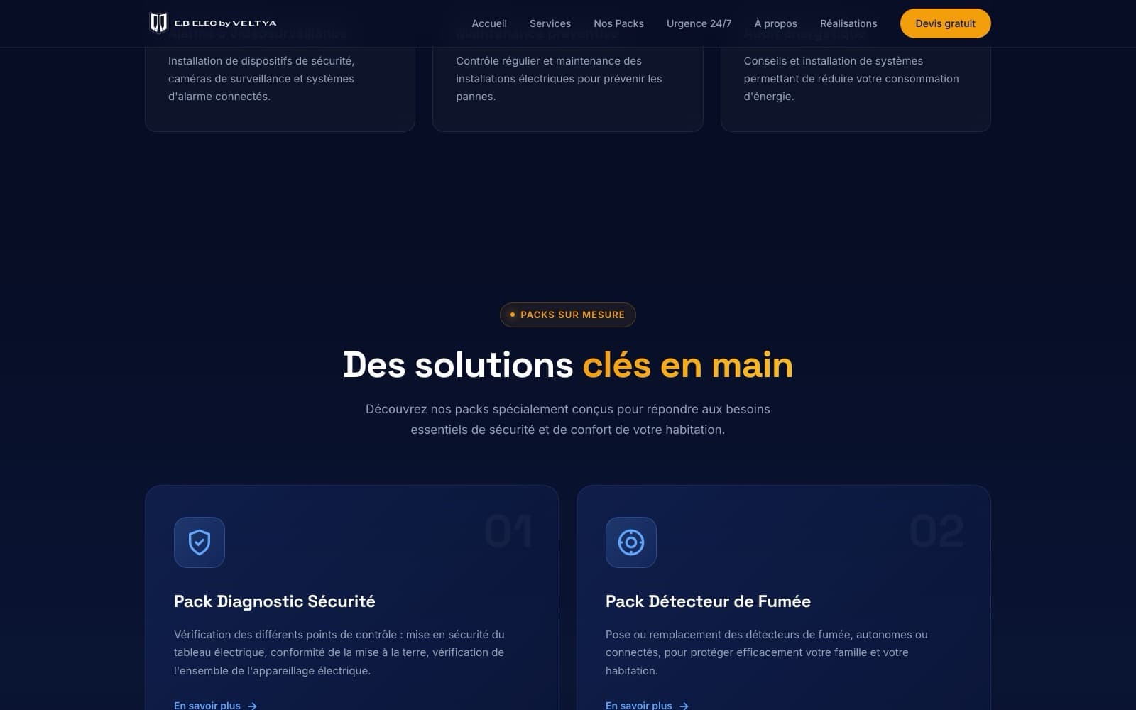 Détail du site EB Elec by Veltya, vue 2