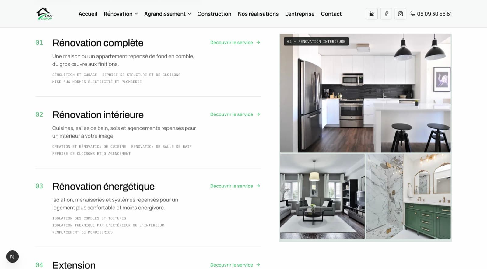 Détail du site LogiRenov, vue 1